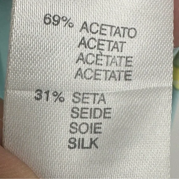 Vtg 2000s Blumarine Silk Dress Light Blue Floral Lemon Print IT 40 | C449 - Picture 10 of 12